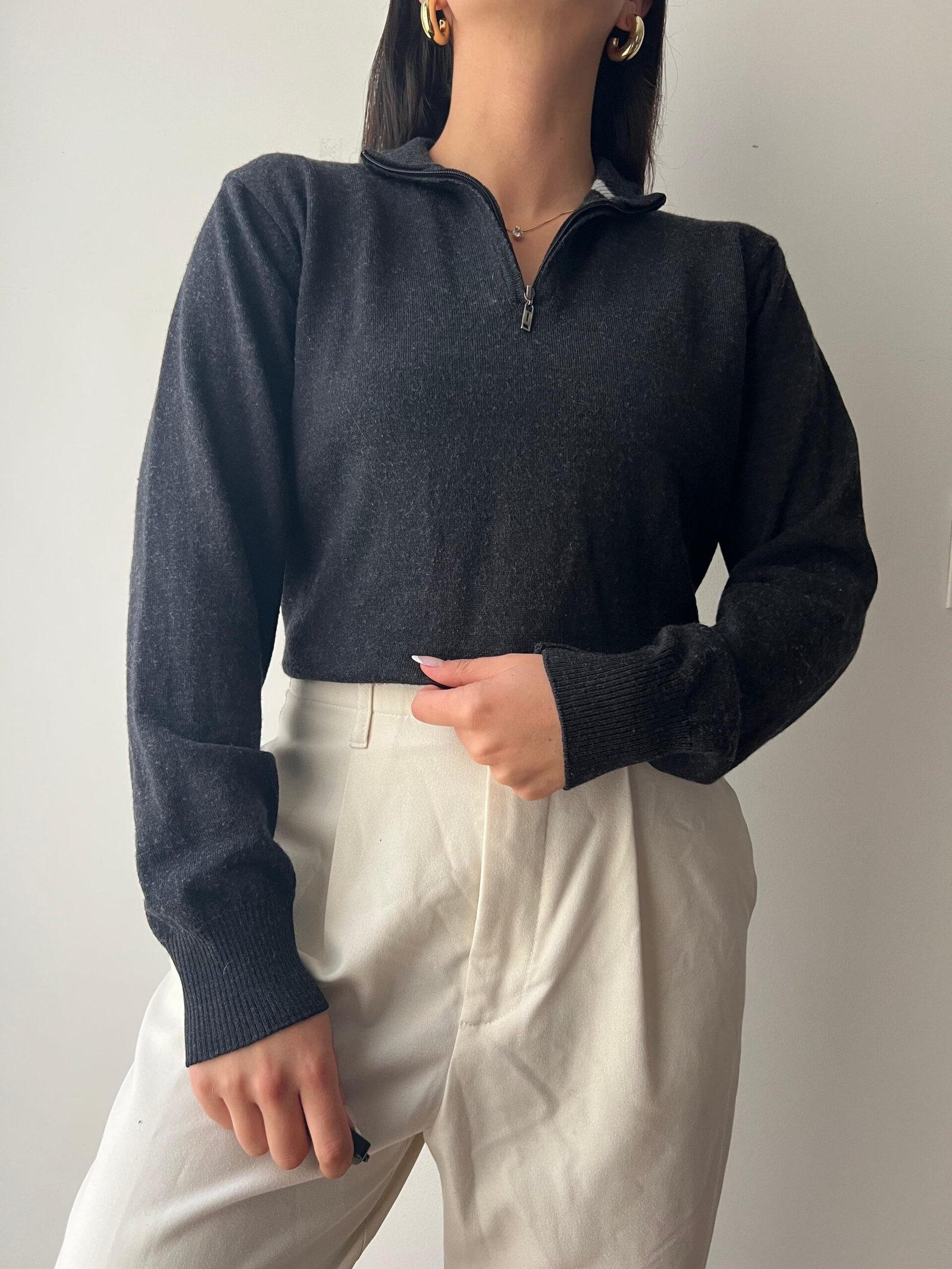 Halfzip en lana